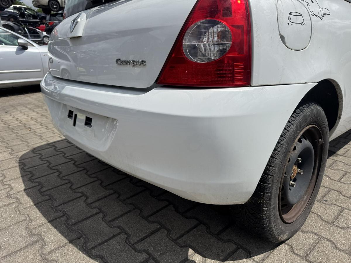 Renault Clio 2 Campus original Sto&szlig;stange Stossf&auml;nger hinten OV369 Wei&szlig; Facelift Bj.2009